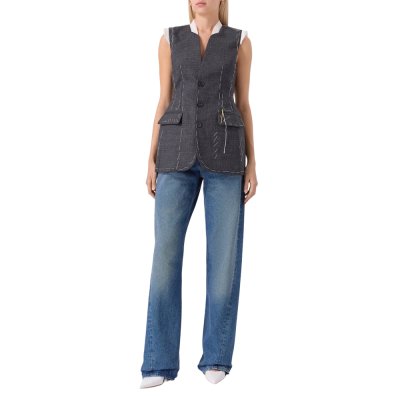 THE SLEEVELESS WOOL VEST TAILORED STITCHING